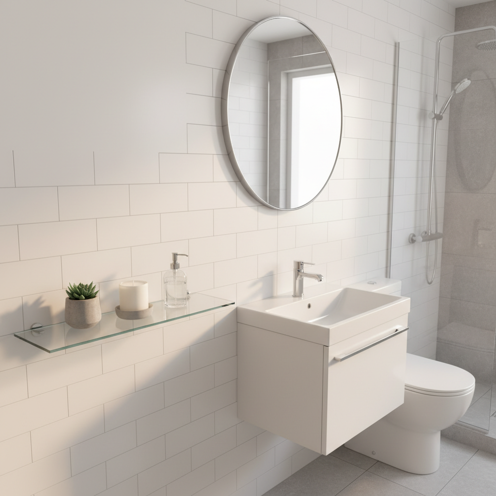 Small Space, Big Impact: How to Use a Chrome Floating Glass Shelf for Bathroom Display