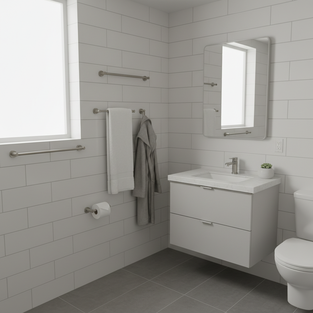 Small Space, Big Impact: How to Use a Brushed Nickel Bathroom Hardware Set in a Compact Bathroom