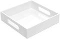 White Sturdy Acrylic Tray with Handles-8x8 Inch- Countertop Organizer Tray by KEVLANG