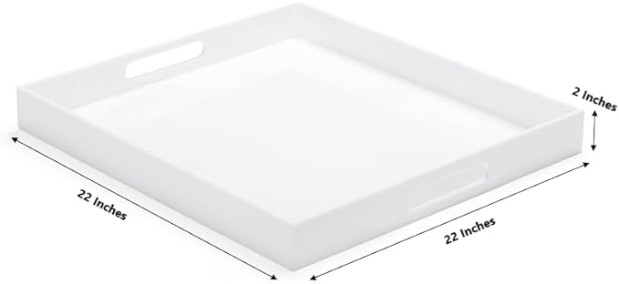 White Modern Acrylic Ottoman Tray - Image 2