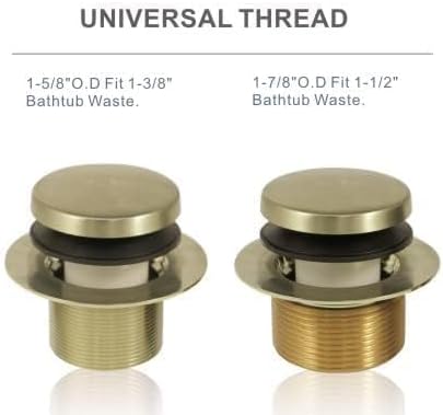 Gold Brushed Tub Drain Tip-Toe Tub Trim Set Conversion Kit Assembly, Hidrop - Image 7