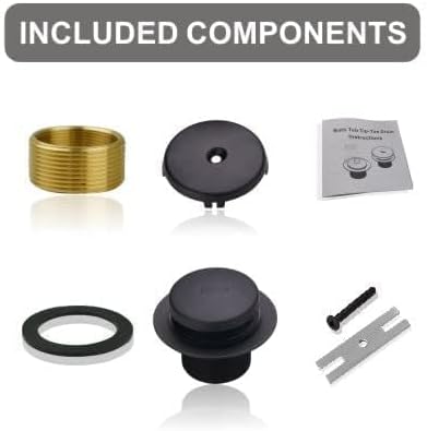 Black Bathtub Drain Tip-Toe Single Hole, Welsan Tub Drain Trim Set Conversion - Image 6