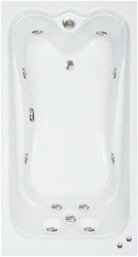 72 in. x 36 in. Elite Series Acrylic Rectangular Drop-In Whirlpool Bathtub by WATERTECH