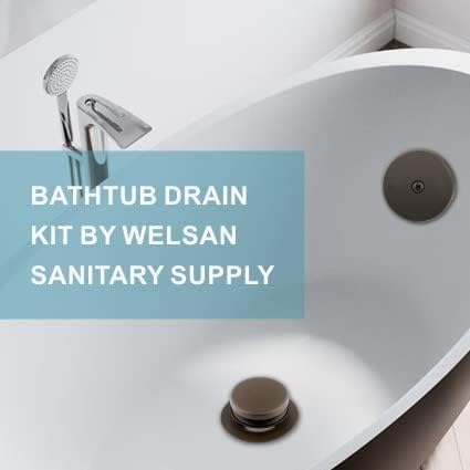 Bronze Bathtub Drain Tip-Toe Single Hole, Welsan Tub Drain Trim Set Conversion - Image 2