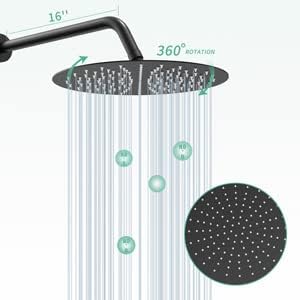 SR SUN RISE 12 Inch Slide Bar Shower System, Round Shower Faucets Sets Complete - Image 8