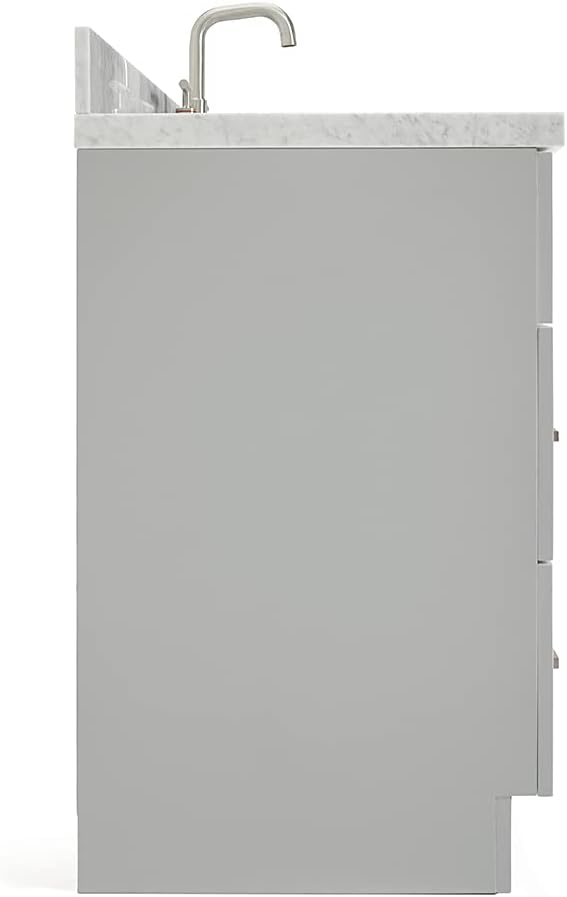 ARIEL 49" Grey Bathroom Vanity 1.5" Edge Italian Carrara Marble Countertop & - Image 8