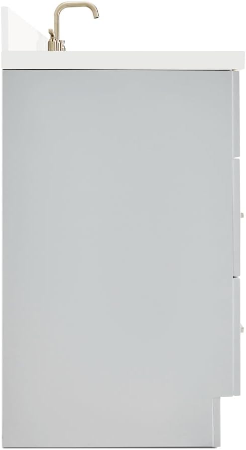 ARIEL Hamlet 43 Inch Single Sink Bathroom Vanity in Gray, 1.5" Edge Quartz Top - Image 9