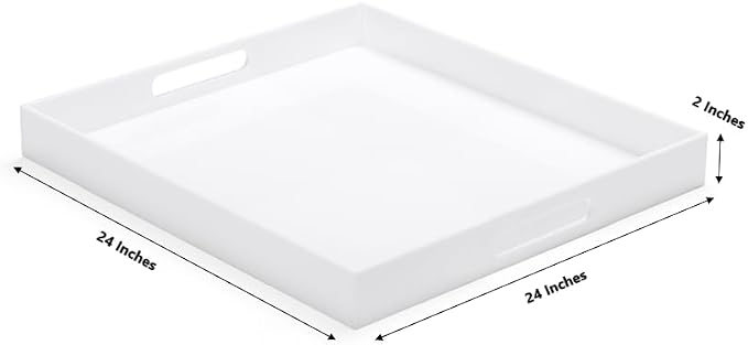 White Acrylic Ottoman Tray - Image 2
