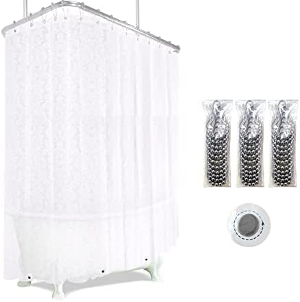 Clawfoot Tub Shower Curtain Liner 180x70 Inch Shower Curtain Warp Around Extra - Image 4