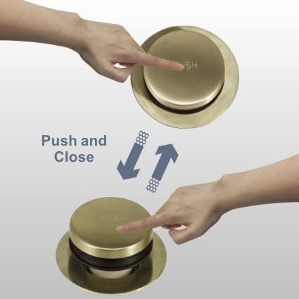 Gold Brushed Tub Drain Tip-Toe Tub Trim Set Conversion Kit Assembly, Hidrop - Image 3