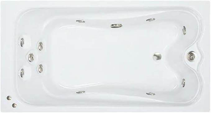 60 in. x 36 in. Elite Series Acrylic Rectangular Drop-In Whirlpool Bathtub - Image 3