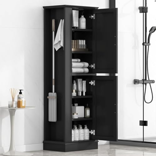 Tall Narrow Storage Cabinet, Wood White Storage Cabinet by Virubi