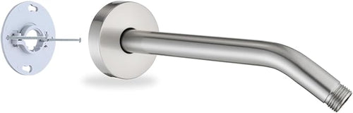 10 Inch Shower Arm with Flange and Stabilizer Bracket, Wall Mounted Shower Pipe by RAINREVIVE