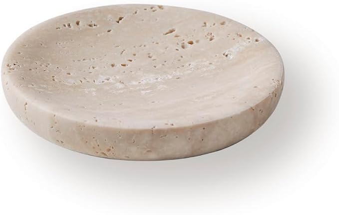 Round Marble Trinket Dish, Jewelry Tray Real Marble Soap Dish by MAGPER+HOME