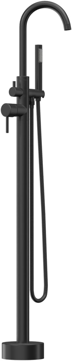 Freestanding Tub Filler Matte Black Floor Mount Bathtub Faucet Bathroom by Unknown