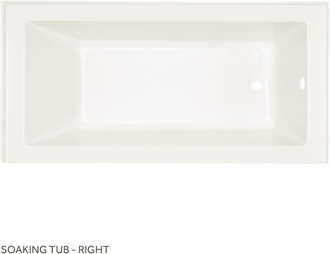 Signature Hardware 447042 Sitka 60" Three Wall Alcove Acrylic Soaking Tub - Image 2