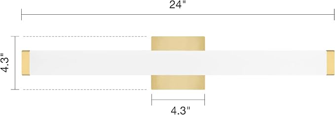 Bathroom Vanity Light Brushed Nickel Square LED 24 inch 14W 4000K Natural White - Image 2