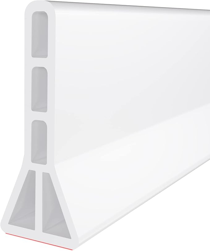 3" High Shower Threshold Water Dam 74 IN Collapsible Shower Water Splash Guard by Raycity