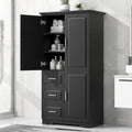 Tall Wide Storage Cabinet with 3 Doors, 3 Drawers, and Adjustable Shelves by Virubi