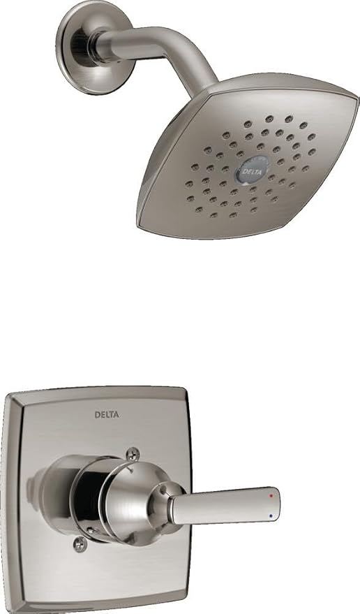Delta Ashlyn 14 Series Shower Faucet Set, Brushed Nickel Shower Head and Handle by DeltaFaucet