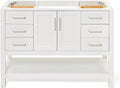 ARIEL 48" White Bathroom Vanity Base Cabinet, Center Rectangular Sink, 2 Soft by Ariel