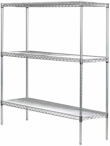 Omega 30" Deep x 36" Wide x 74" High 3 Tier Chrome Starter Shelving Unit by OmegaProductsCorporation