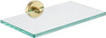 JQK Bathroom Glass Shelf Gold, Tempered Glass Shower Storage 8 by 5 inches by Homeimprovement