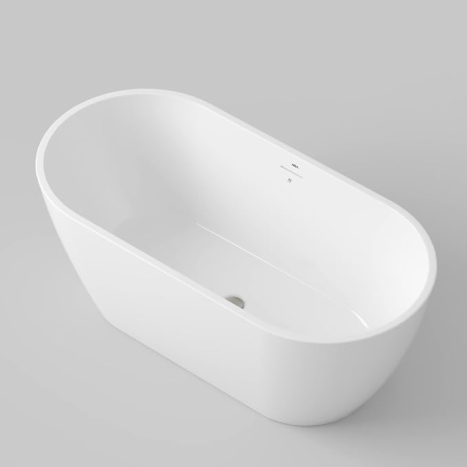 FerdY 59" Bali Elite Acrylic Freestanding Bathtub, Gracefully Shaped - Image 8