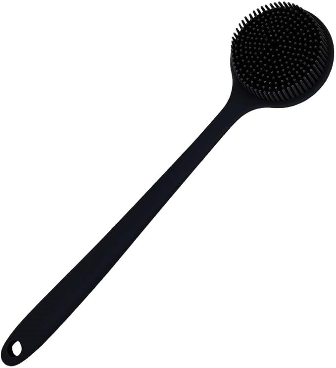 Silicone Body Scrubber, Long Handle Back Scrubber by CINLITEK