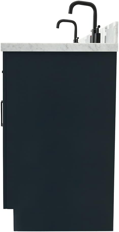 ARIEL Double Vanity 73" Midnight Blue, 1.5" Edge Italian Carrara Marble - Image 9