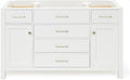 ARIEL Bristol 54" White Bathroom Vanity Base Cabinet, Single Sink Configuration by Ariel