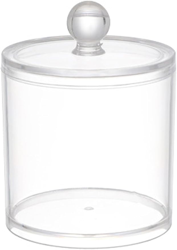 1 Pack Acrylic Qtip Holder Dispenser, Bathroom Canisters Apothecary Jar Set by Aynoo
