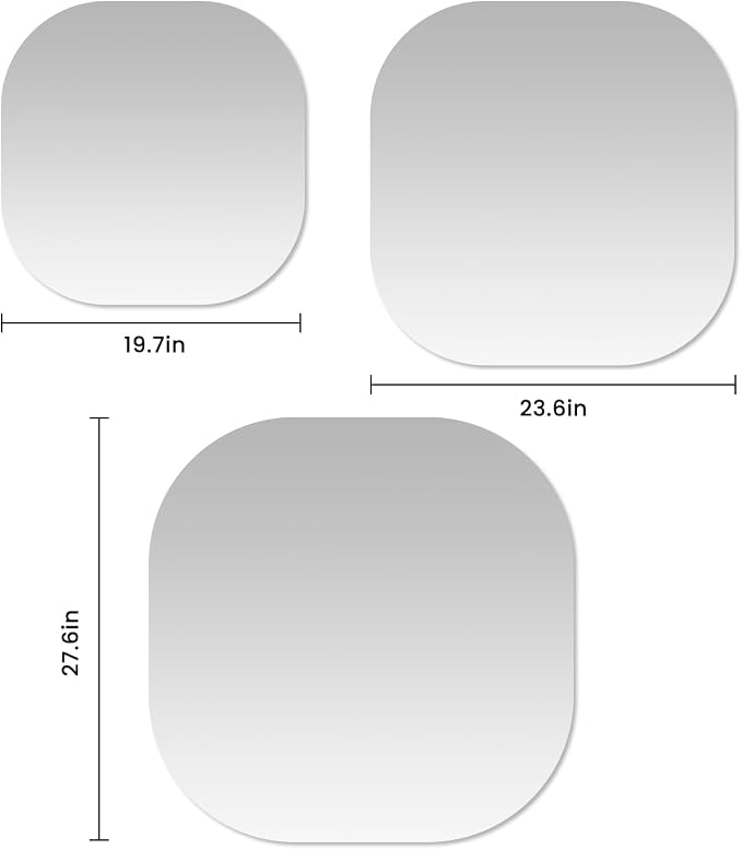 VASUHOME Frameless Bathroom Mirror, 20 x 20 Inch Wall Vanity Mirror, Large Wall - Image 7
