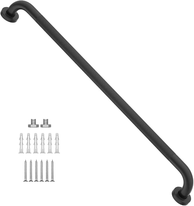 32 Inch Anti Slip Shower Grab Bar Oil Rubbed Black 1.25" Diameter, Munzong by Munzong