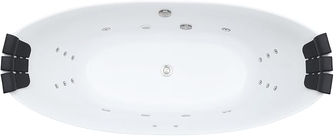Empava Update Acrylic Whirlpool Bathtub, 67-Inch Freestanding Boat Shaped - Image 8