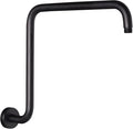 PHASAT 16 Inches Black Shower Head Arm, S Shaped Shower Arm by PHASAT