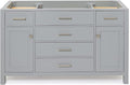 ARIEL Bristol 54" Grey Bathroom Vanity Base Cabinet, Single Sink Configuration by Ariel