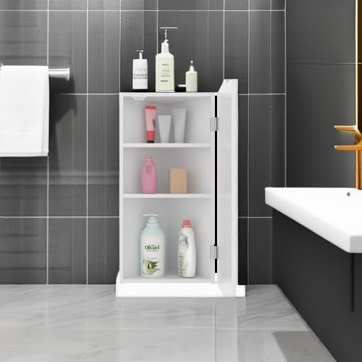 eclife 24" Bathroom Corner Medicine Cabinet W/Mirror, Single Door Bathroom - Image 6