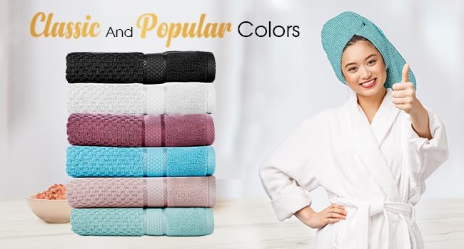 Ample Decor 100% Cotton Sky Blue Hand Towel - Image 9