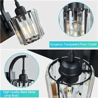 Modern Bathroom Vanity Light, 2-Light Black Wall Sconce - Image 2