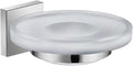 Pemberly Row Modern Soap Dish Tray Wall Mount in Clear Glass Brushed Nickel by PEMBERLYROW