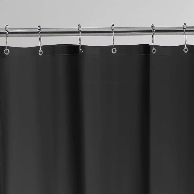 Clawfoot Tub Shower Curtain Liner Black 180x70 Inch Liner All Warp Around Extra - Image 3