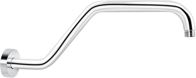 High Rise Shower Arm with Flange, 15.5 Inch Gooseneck Shower Arm Extension by Kaphome