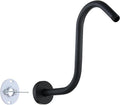 Shower Head Arm 10 Inch Matte Black, S Shaped Shower Head Extender Arm by RAINREVIVE