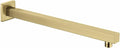 Square Shower Arm with Flange in Brushed Brass 16 Inch Wall Mounted Rainfall by TRUSTMI
