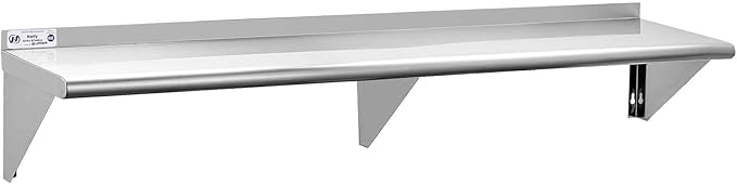 Hally Stainless Steel Shelf 14 x 72 Inches, 450 lb, Commercial Wall Mount by HallySinksTablesH
