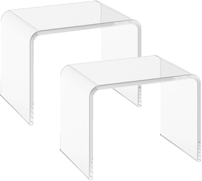 Acrylic 13.4 Inches Small Kids' Step Toilet Stool Set of 2, Seating and Placing by GETCK