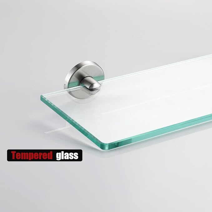 JQK Bathroom Glass Shelf, Tempered Glass Shower Storage 30 by 5 inches - Image 6