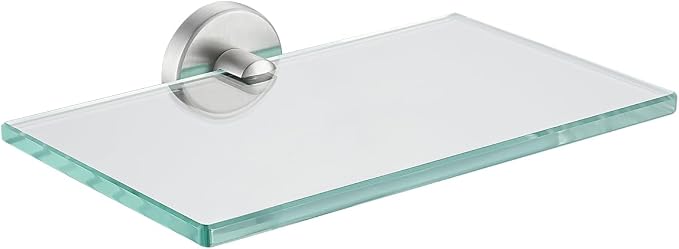 JQK Bathroom Glass Shelf, Tempered Glass Shower Storage 8 by 5 inches, 304 by Homeimprovement