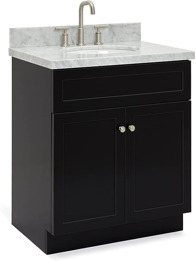 ARIEL Hamlet 31 Inch Black Bathroom Vanity - Image 8